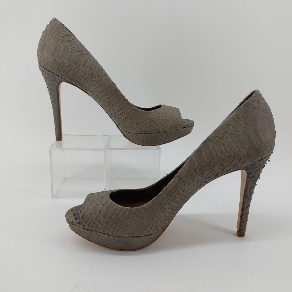 Zara Snake Embossed Animal print Pumps High Heels Open Toe Size 39 - Picture 14 of 14